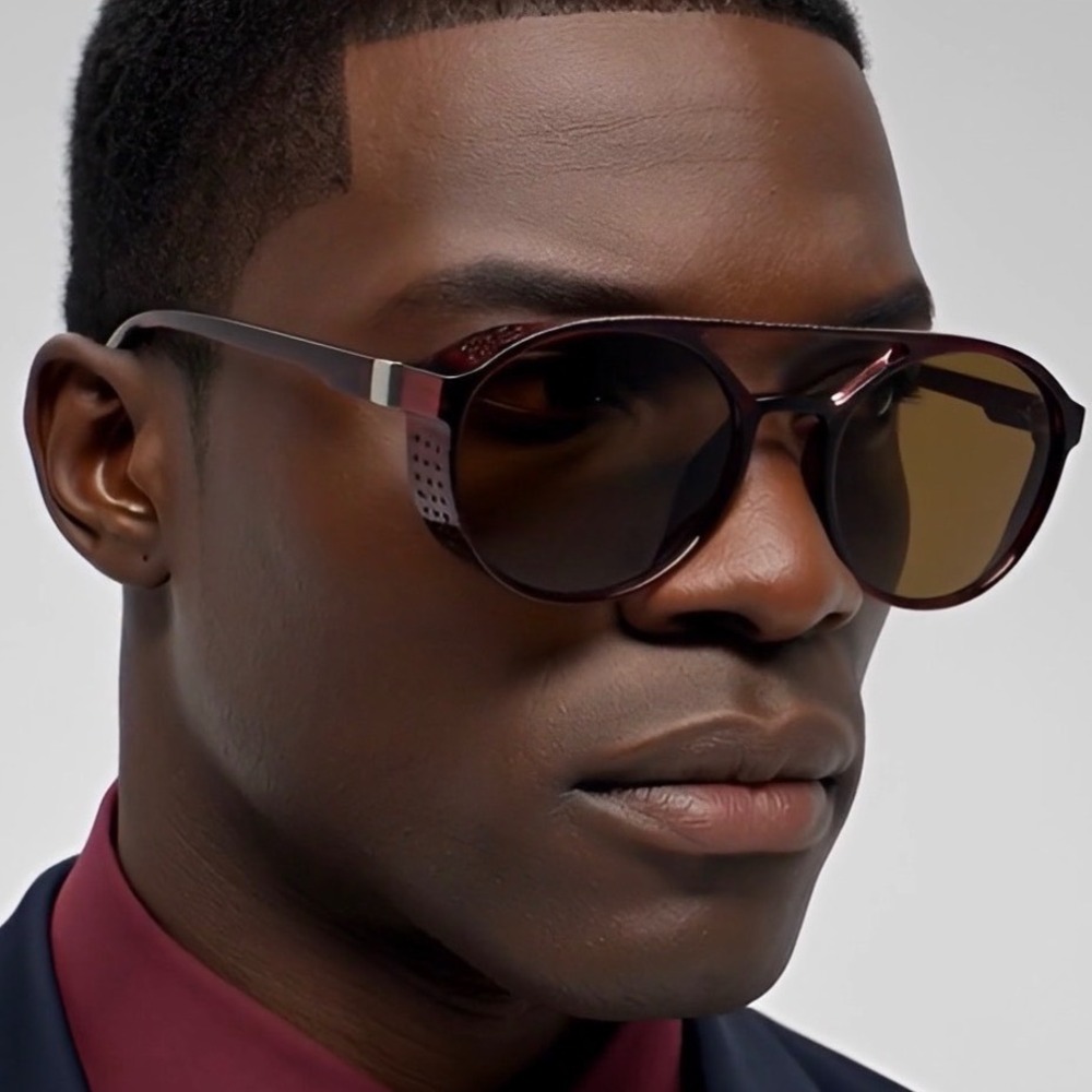 Round Aviator Sunglasses Classic Men‎ Designer Style Festival Hiphop Brown Lens